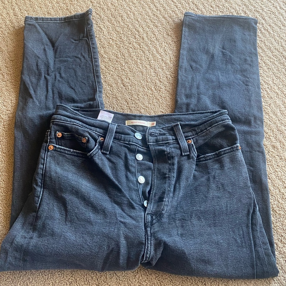 Levi's Black Wedgie Straight Denim Pants